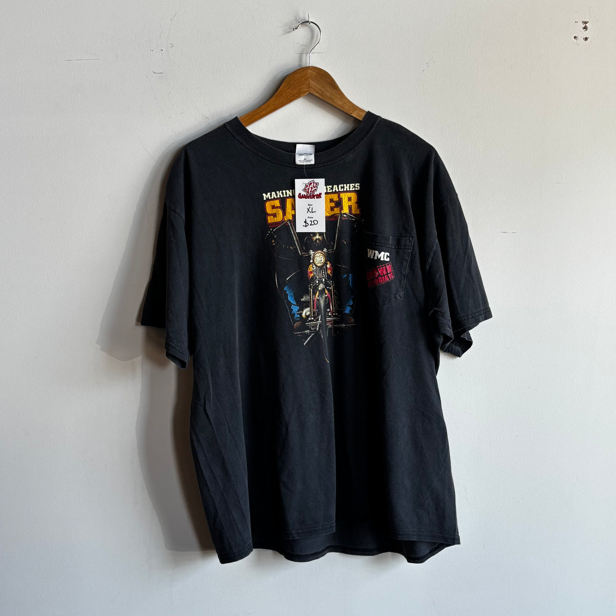 2000s beach patrol biker WMC faded t-shirt